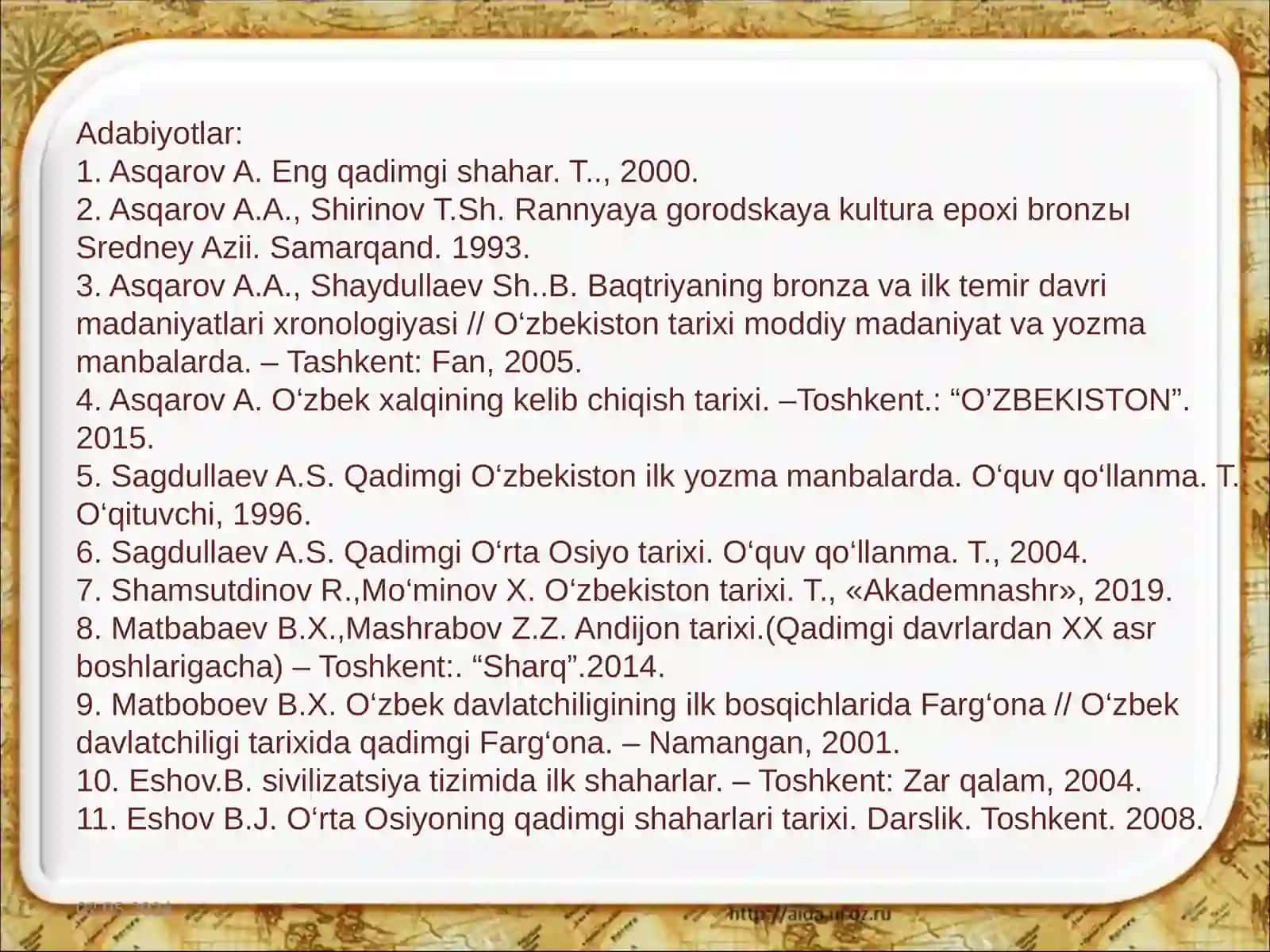 O‘rta Osiyoning so‘nggi o‘rta asrlar shaharlarining tarixiy topografiyasi 3