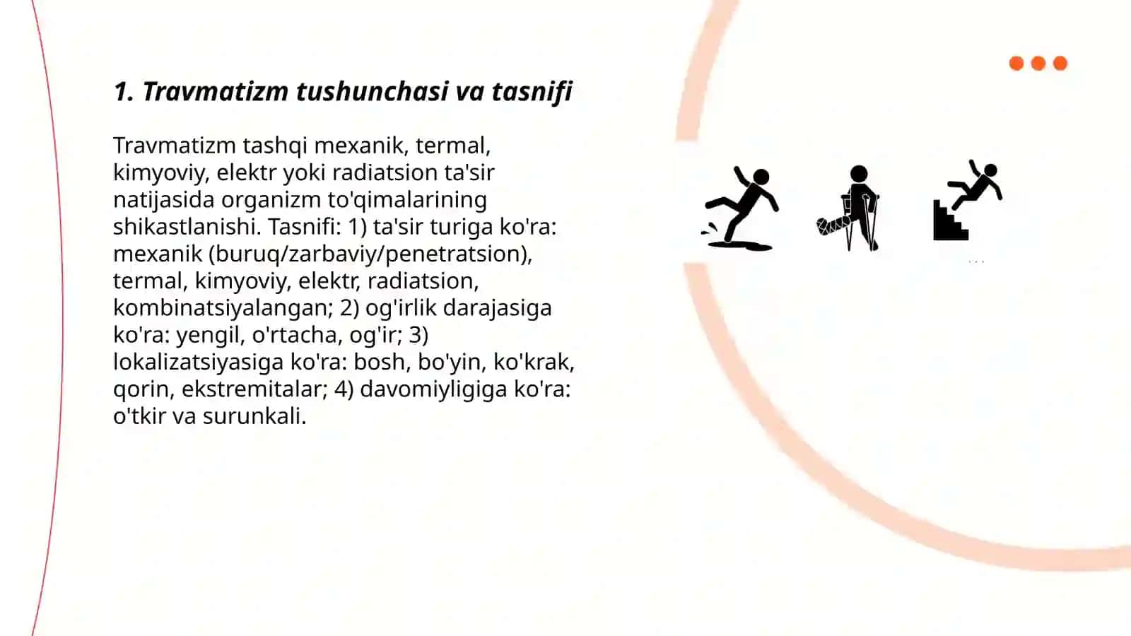 Travmatizm haqida ma'lumot. Profilaktikasi haqida tushuncha 3