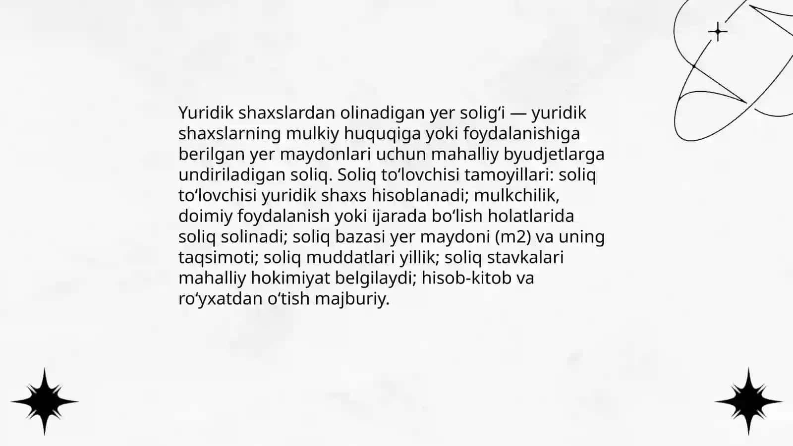Yuriduk shaxslardan olinadigan yer soligʻi 3
