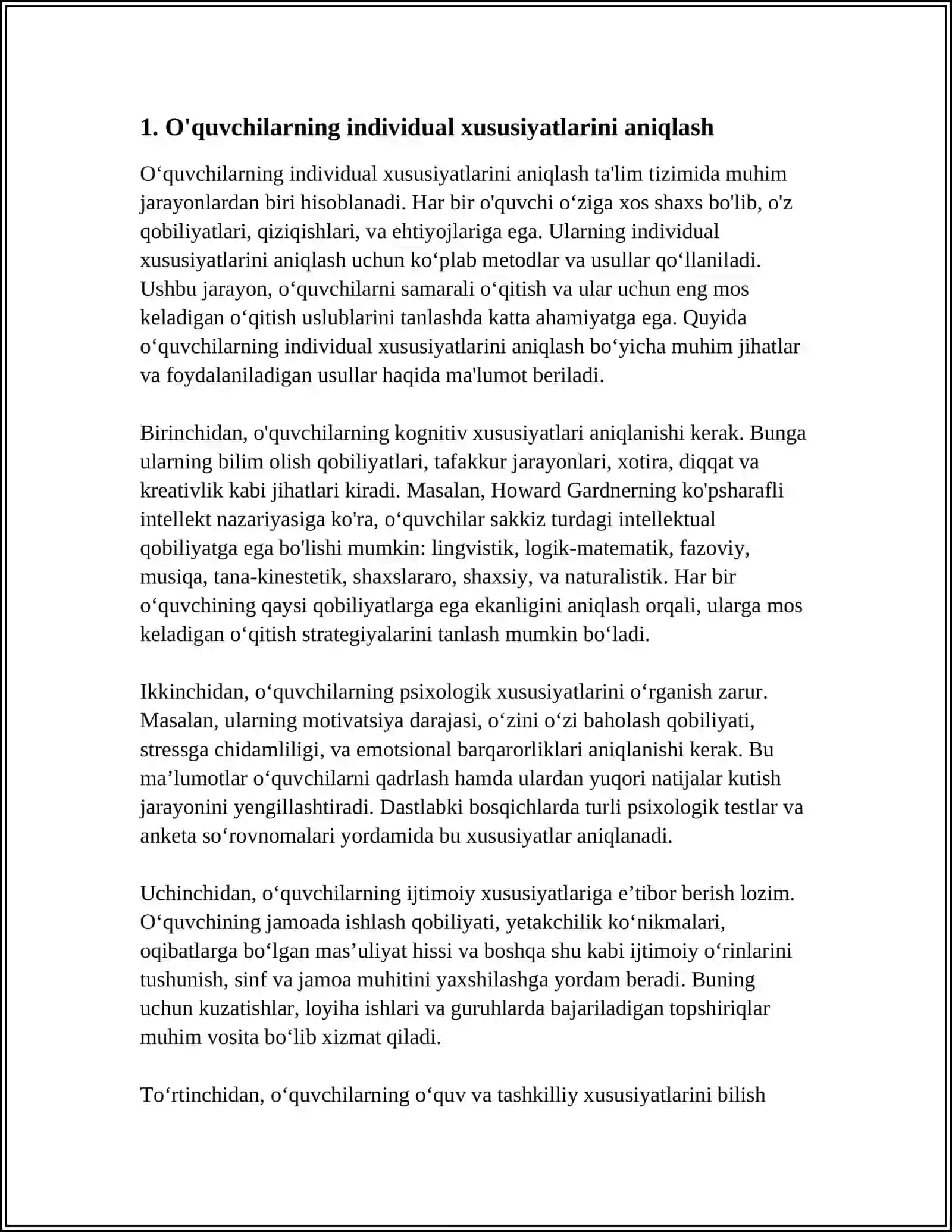 BOSHLANG'ICH SINF O'QUVCHILARI BILAN INDIVIDUAL ISHLASH METODIKASI 3