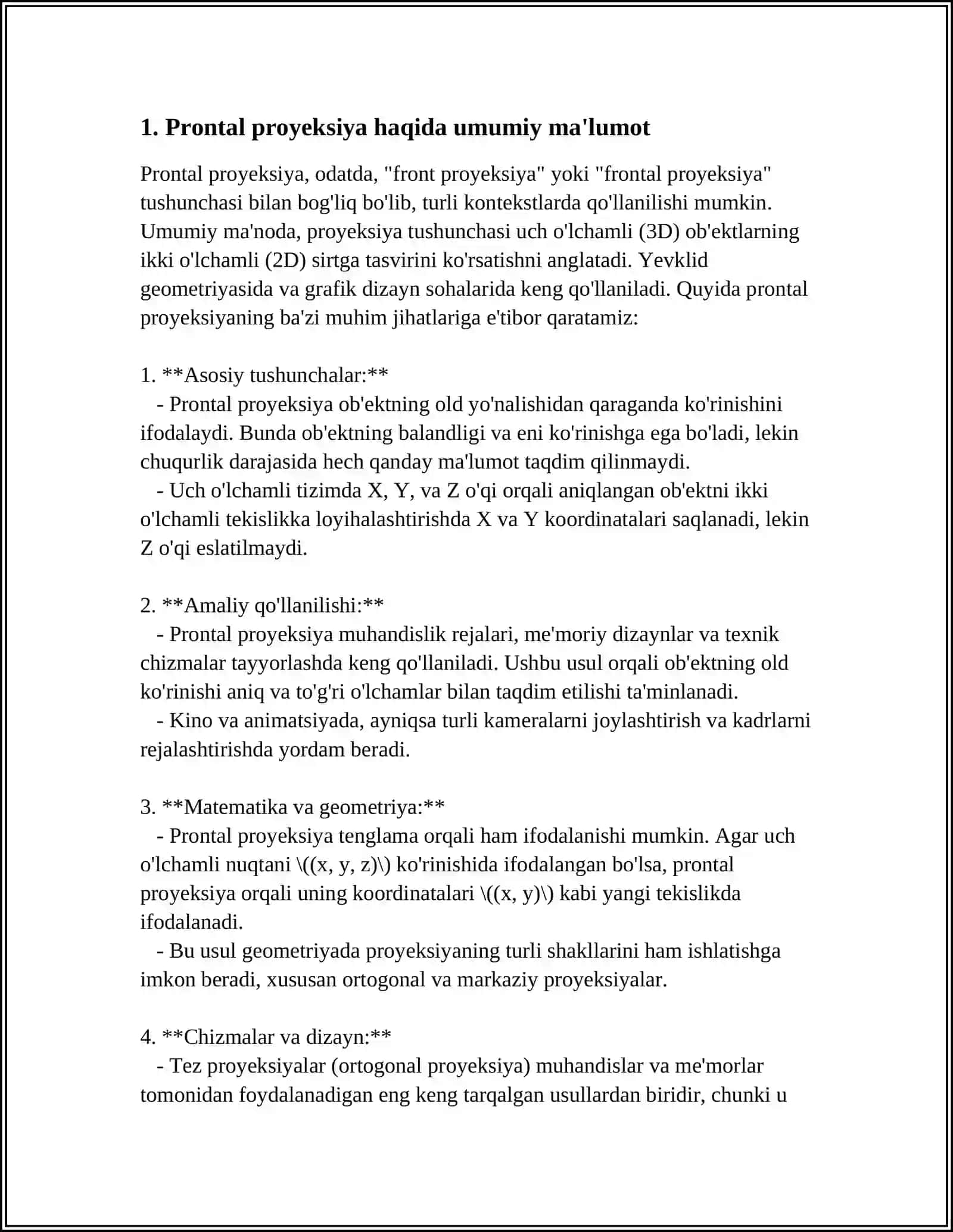 PRONTAL DIAMETRIK VA DIMETRIK PROYEKSIYALAR 3