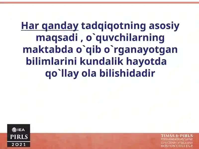 BOSHLANG‘ICH SINFLARDA XALQARO TADQIQOTLARIGA TAYYORGARLIK KO‘RISH 3