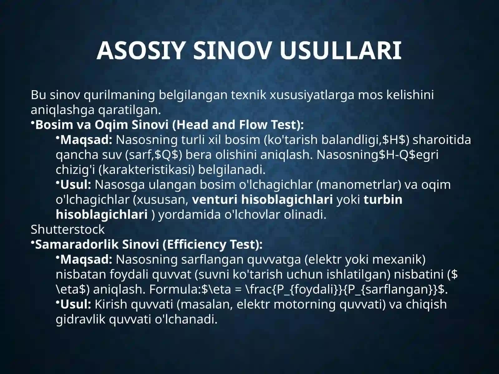 Suvchiqarish qurulmalarini sinash usullari 3