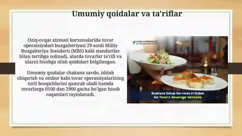 Umumiy ovqatlanish korxonalarida tovar operatsiyalari hisobi 3