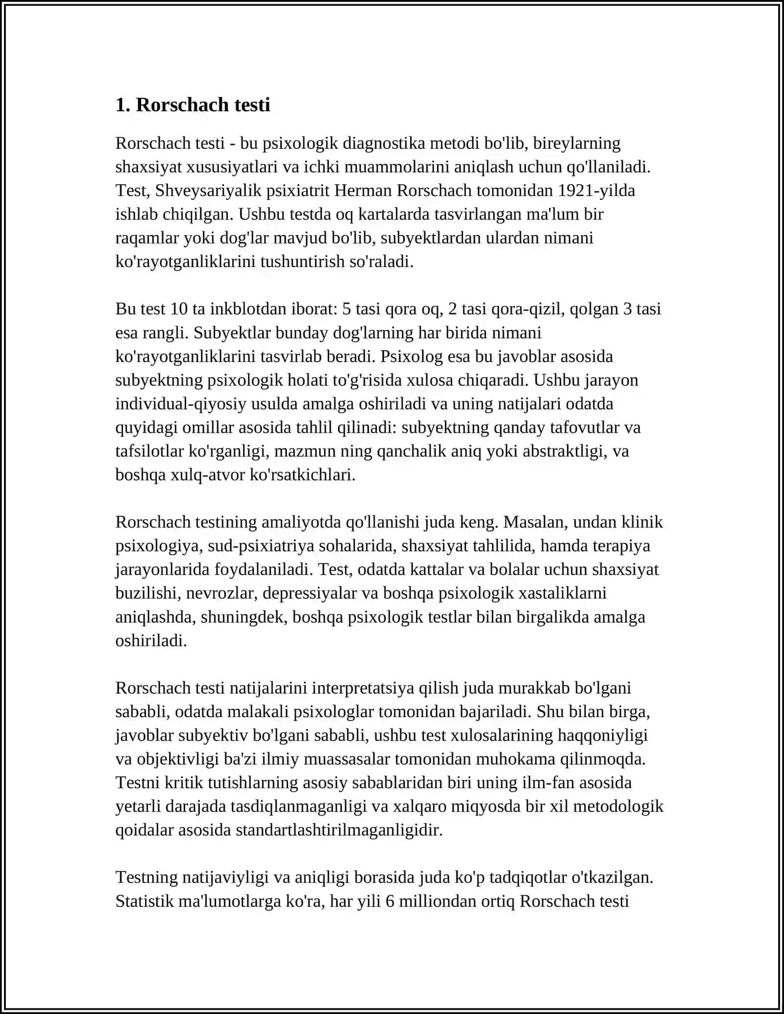 PSIXODIAGNOSTIK METODLAR MAVZUSI 3