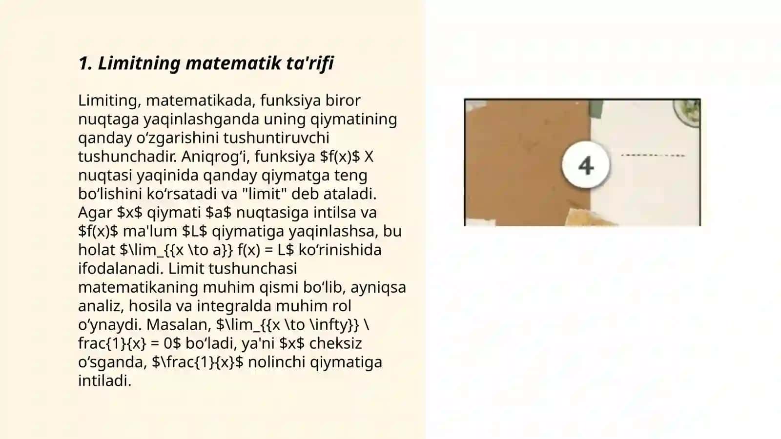 Limitning matematik ta'rifi 3