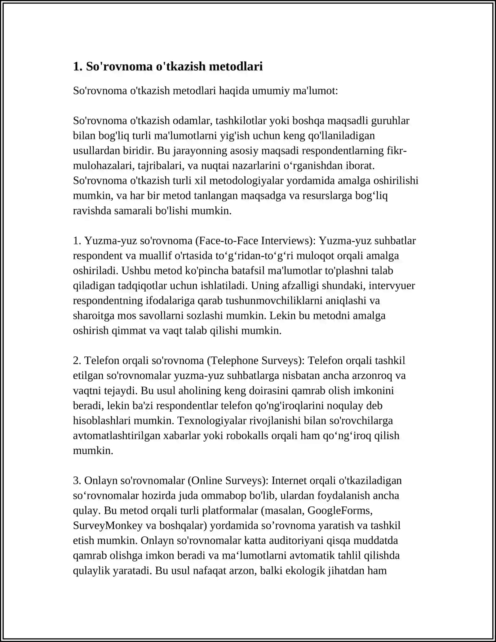SO’ROVNOMA O’TKAZISH METODI ORQALI INSON SOG’LIG’INI UMUMIY BAHOLASH 3