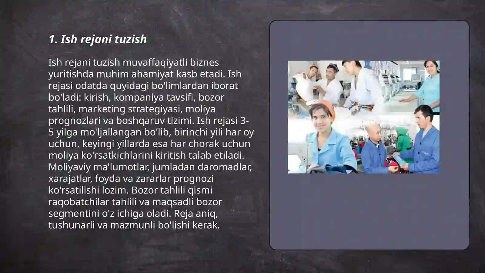 Ish rejasi tuzish 3