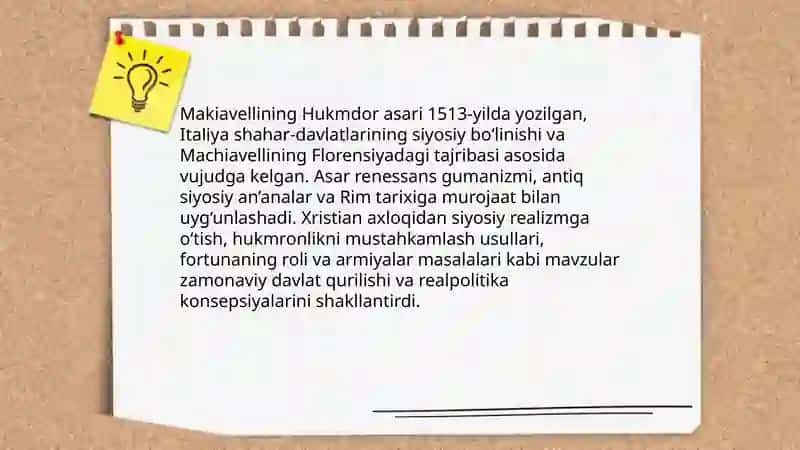 Makiavellining "Hukmdor"asari 3
