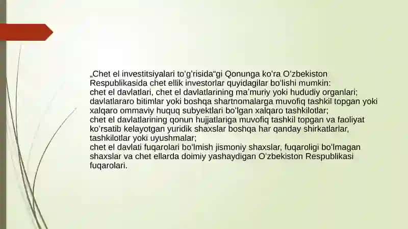Ivestitsiyalarni jalb etishning jahon tajribasi va O`zbekistonda qo`llash imkoniyatlari 3