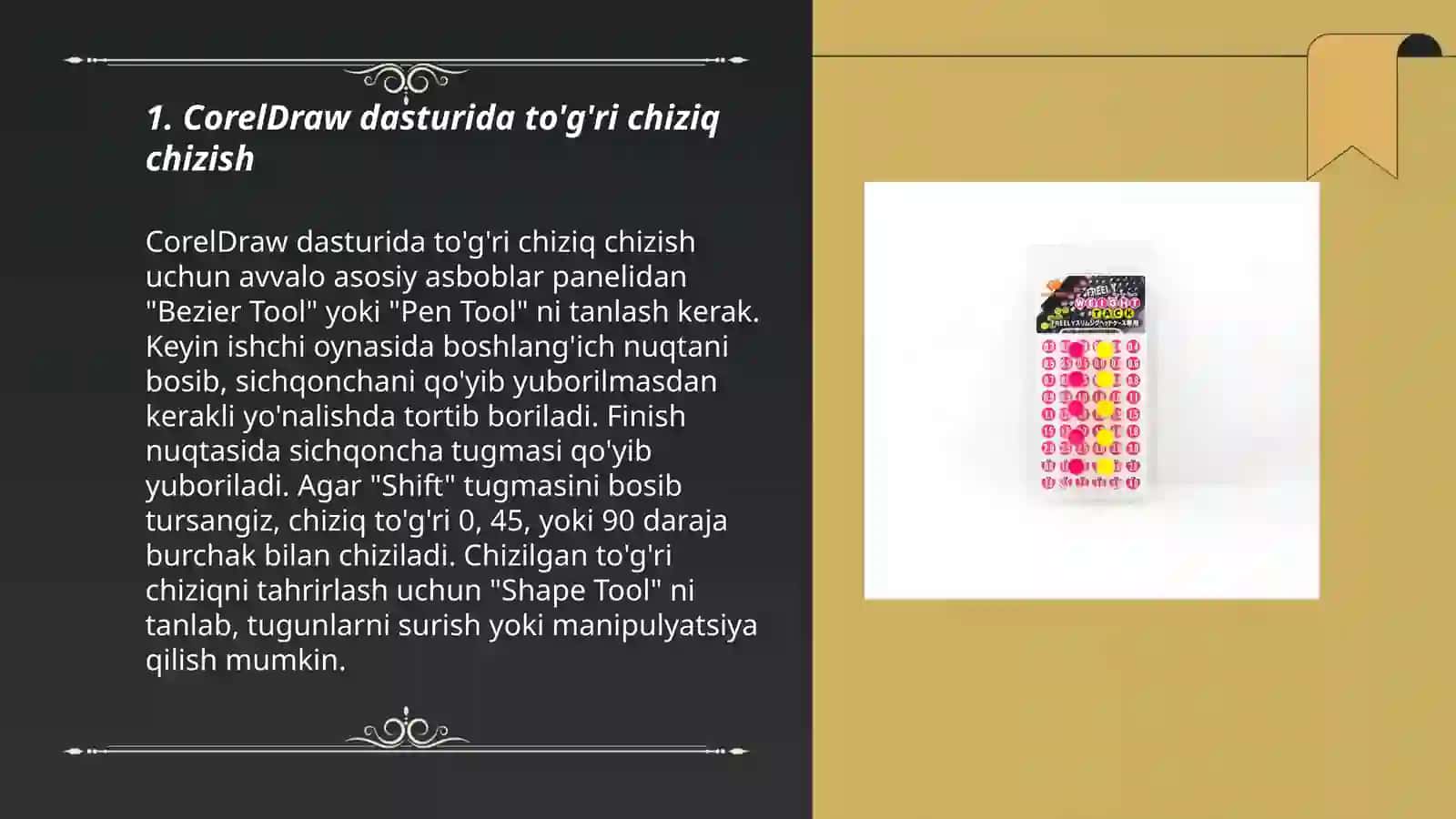 CorelDraw dasturida to'g'ri chiziq chizish 3
