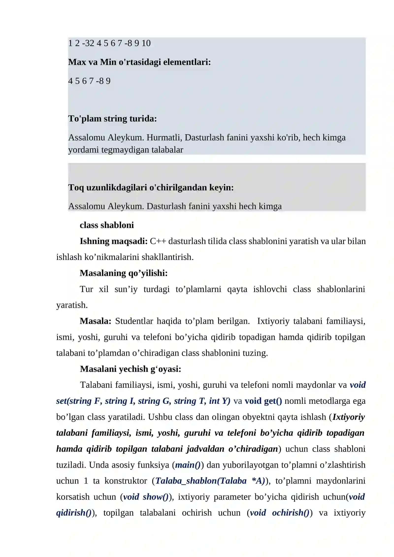FUNKSIYA VA SINF SHABLONLARI 3