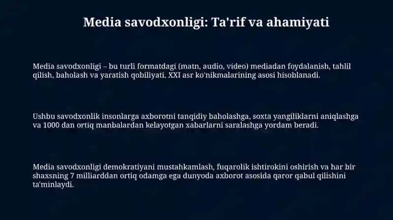 Media Savodxonligi 3