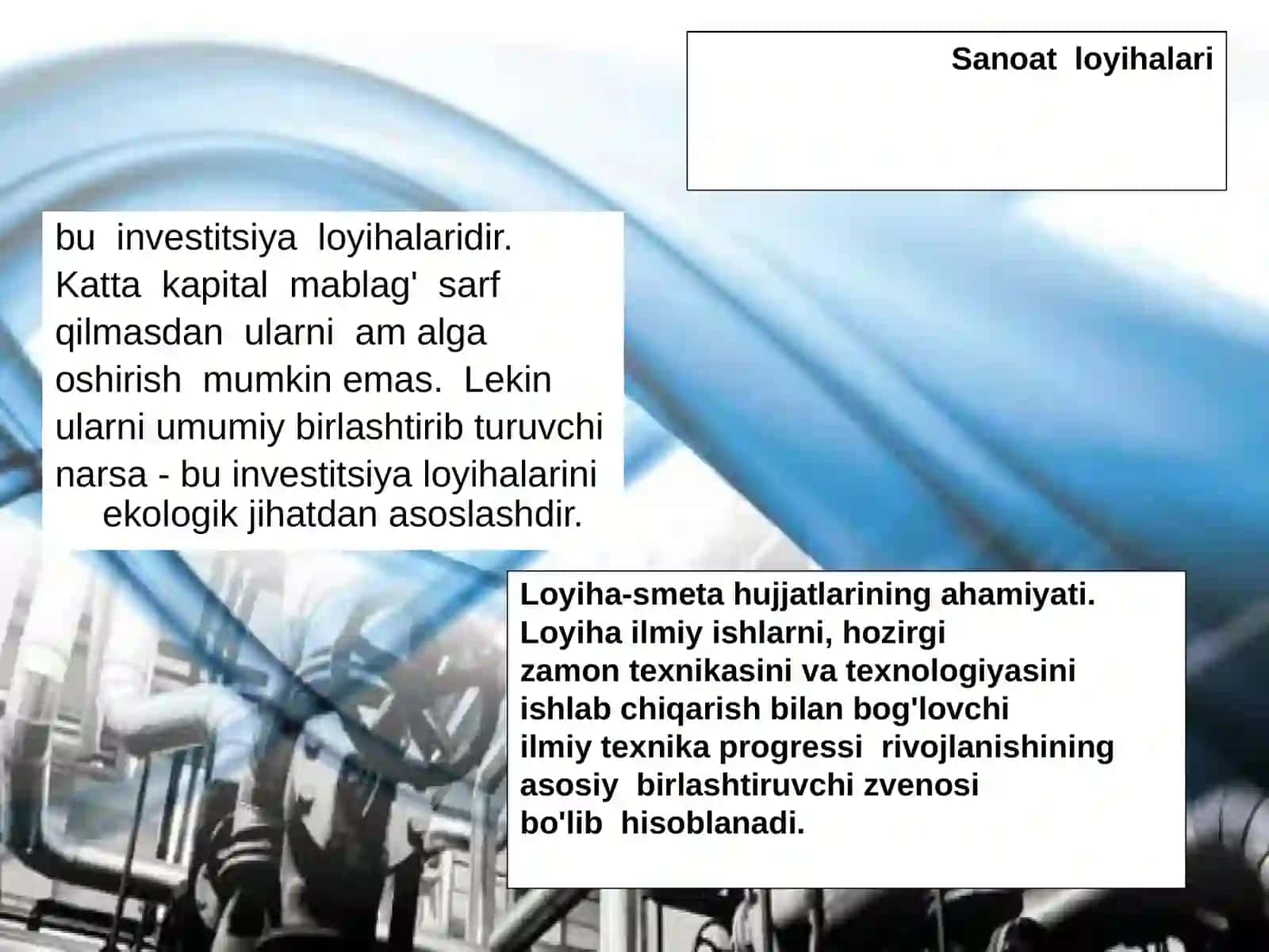 Sanoat loyihalari obyektlari 3