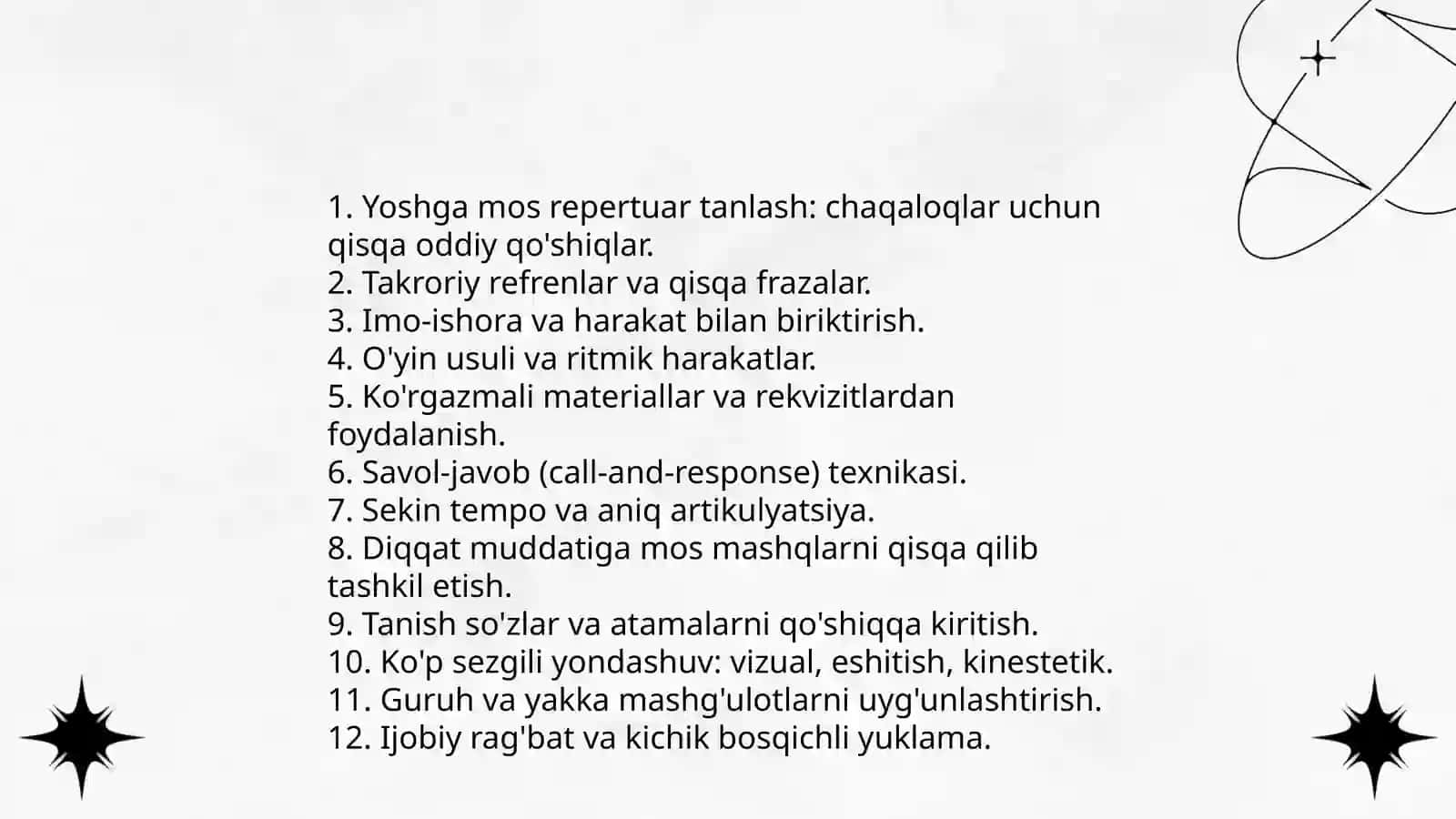Bolalarni qo'shiq kuylashga o'rgatish 3