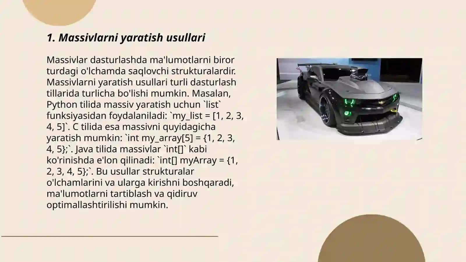 Massivlar haqida 3