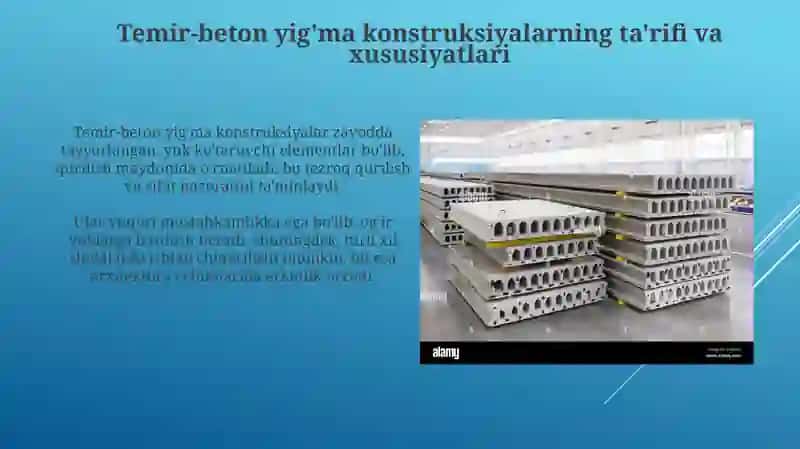 Temir-beton yig'ma konstruksiyalarning ta'rifi va xususiyatlari 3