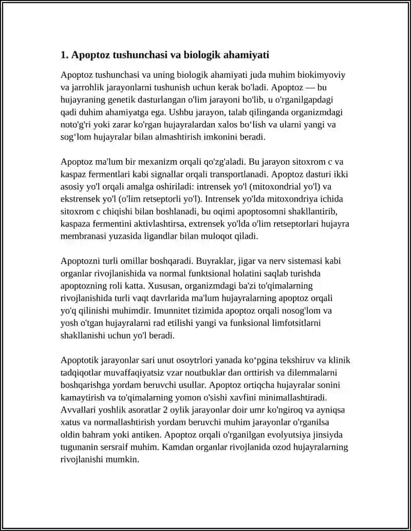 REFERAT MAVZUSI: APOPTOZ MEXANIZMLARI 3