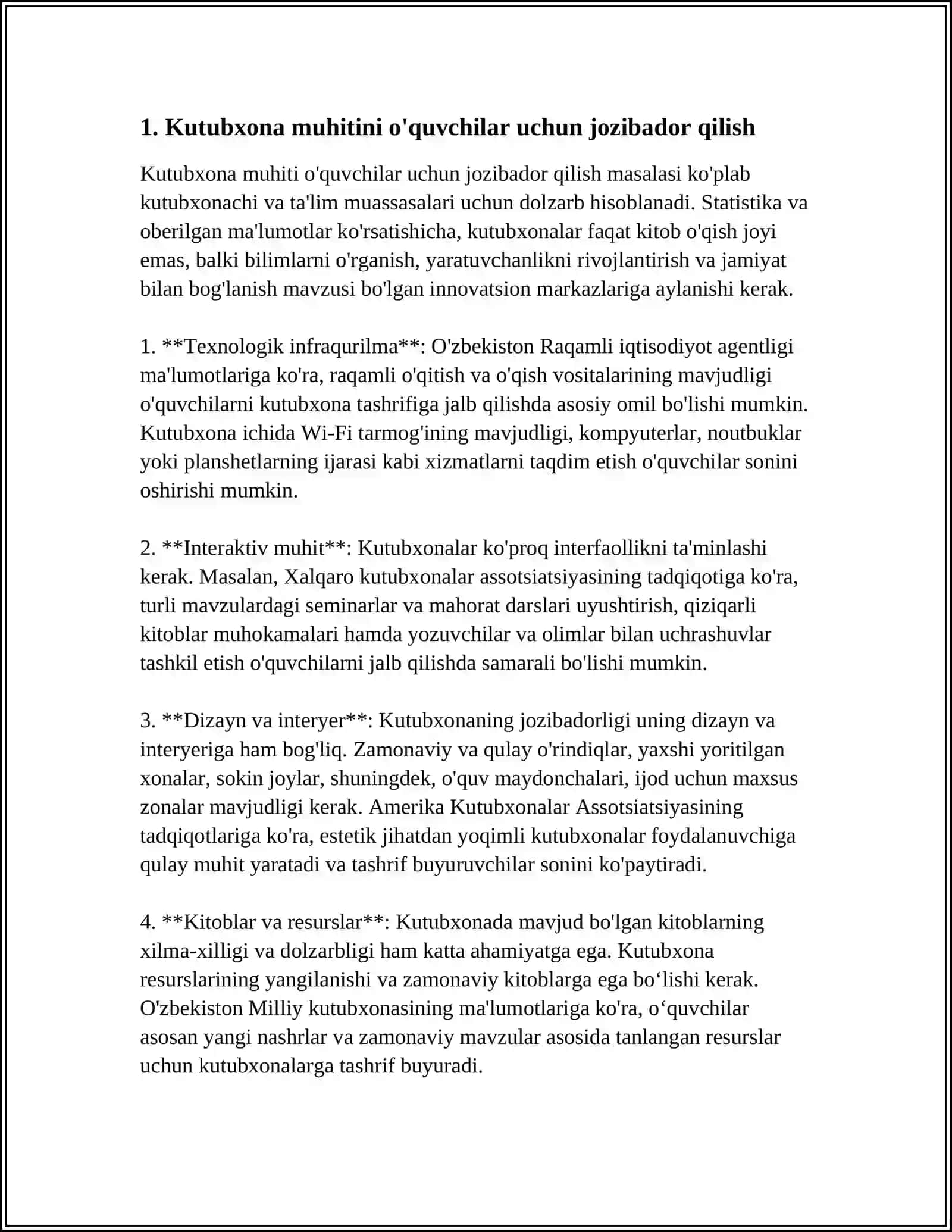 REFERAT: KUTUBXONADA UKUVCHILARNI KITOBGA MUHABBAT RUHIDA TARBIYALASH 3