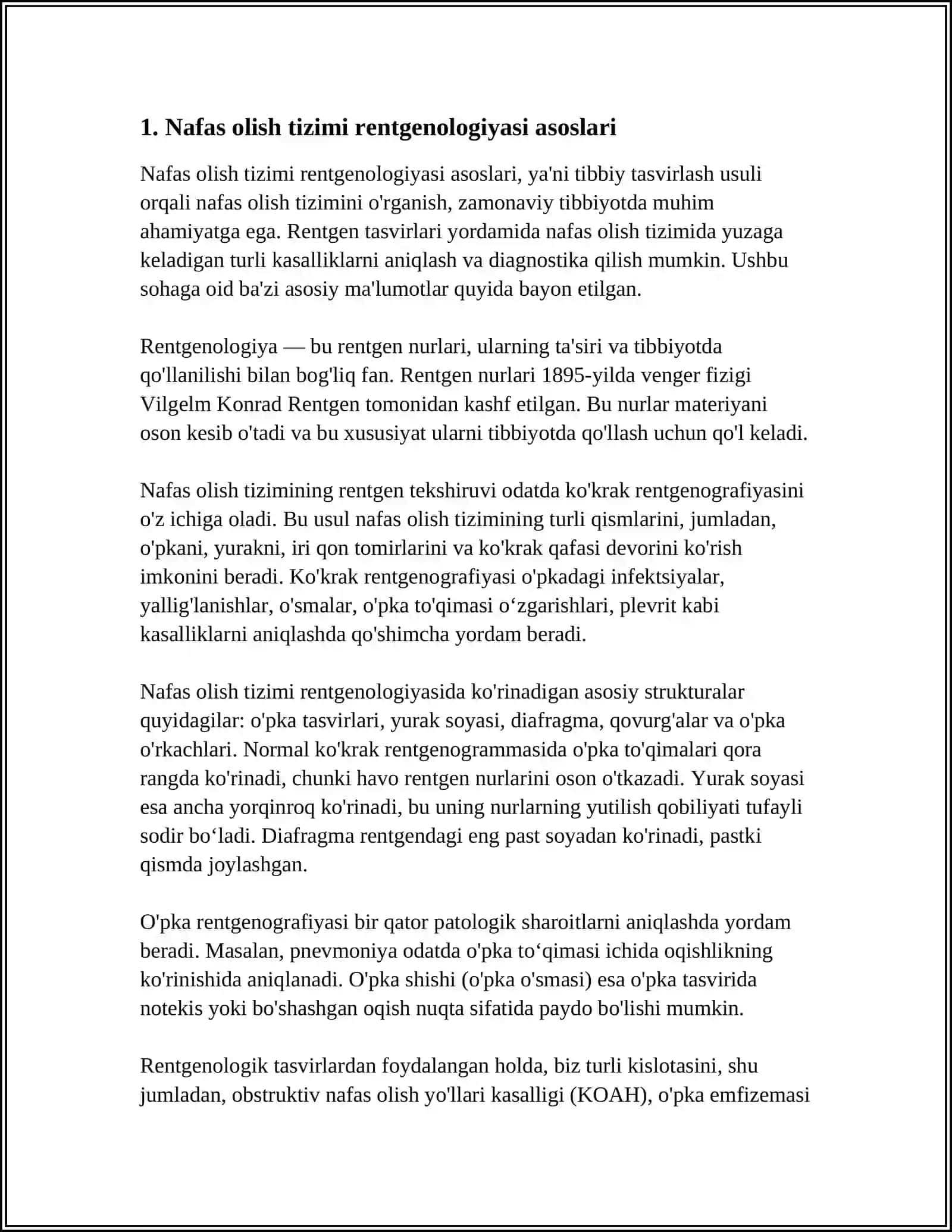 PEDIATRIYA AMALIYOTIDA NAFAS OLISH TIZIMI AʼZOLARI NORMAL RENTGEN ANATOMIYASI 3