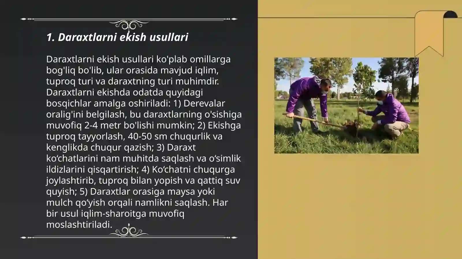 Daraxt buta gullar va lianasimon osimliklar yetirish va parvarish qilish agrotexnikasi 3