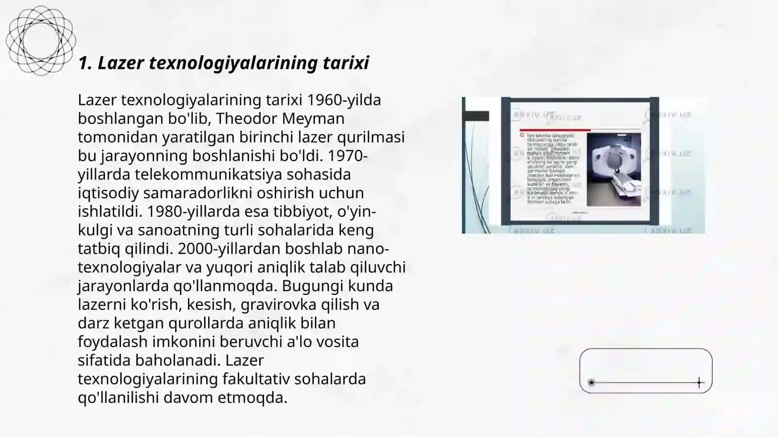 Lazer texnologiyalari va ularning tibbiyotda qo'llanilishi 3