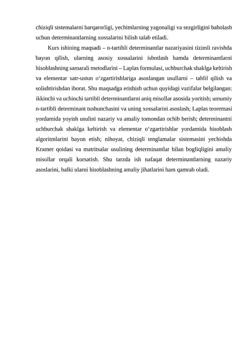n-tartibli determinantlarni yechish metodlari 3