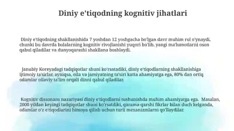 Diniy etiqodning psixologik asoslari va shakllanish xususiyatlari 3
