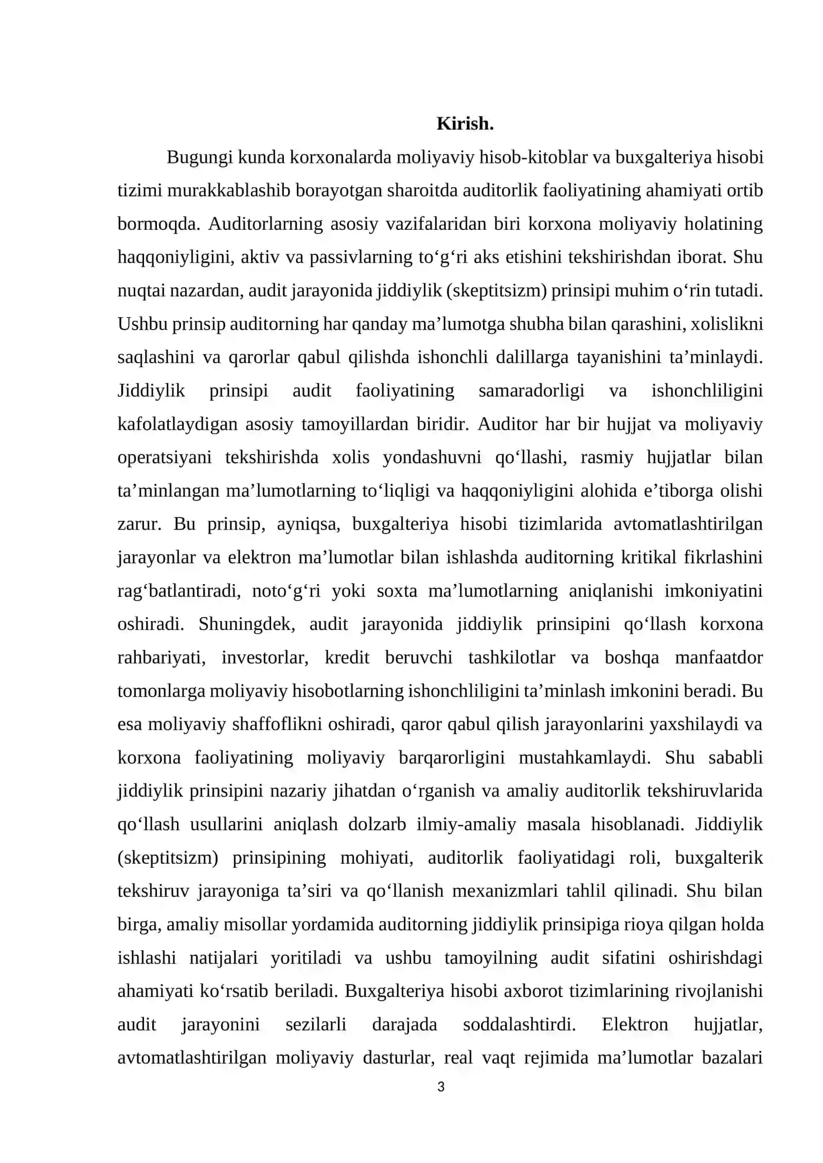 Auditda jiddiylik (skeptitsizm) prinsipining qo‘llanishi va buxgalterik tekshiruvdagi ahamiyati 3