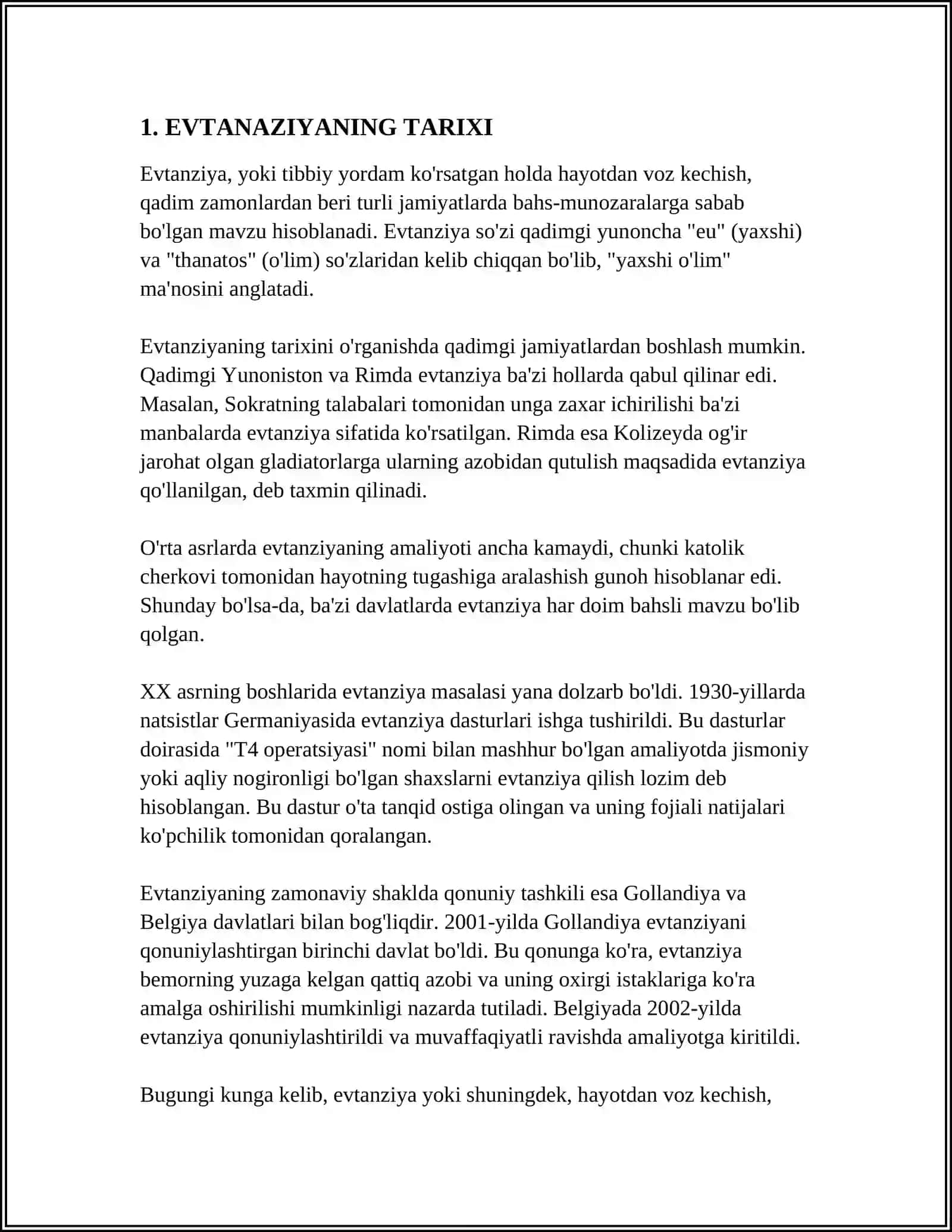 EVTANASIYA MUAMMOLARI 3