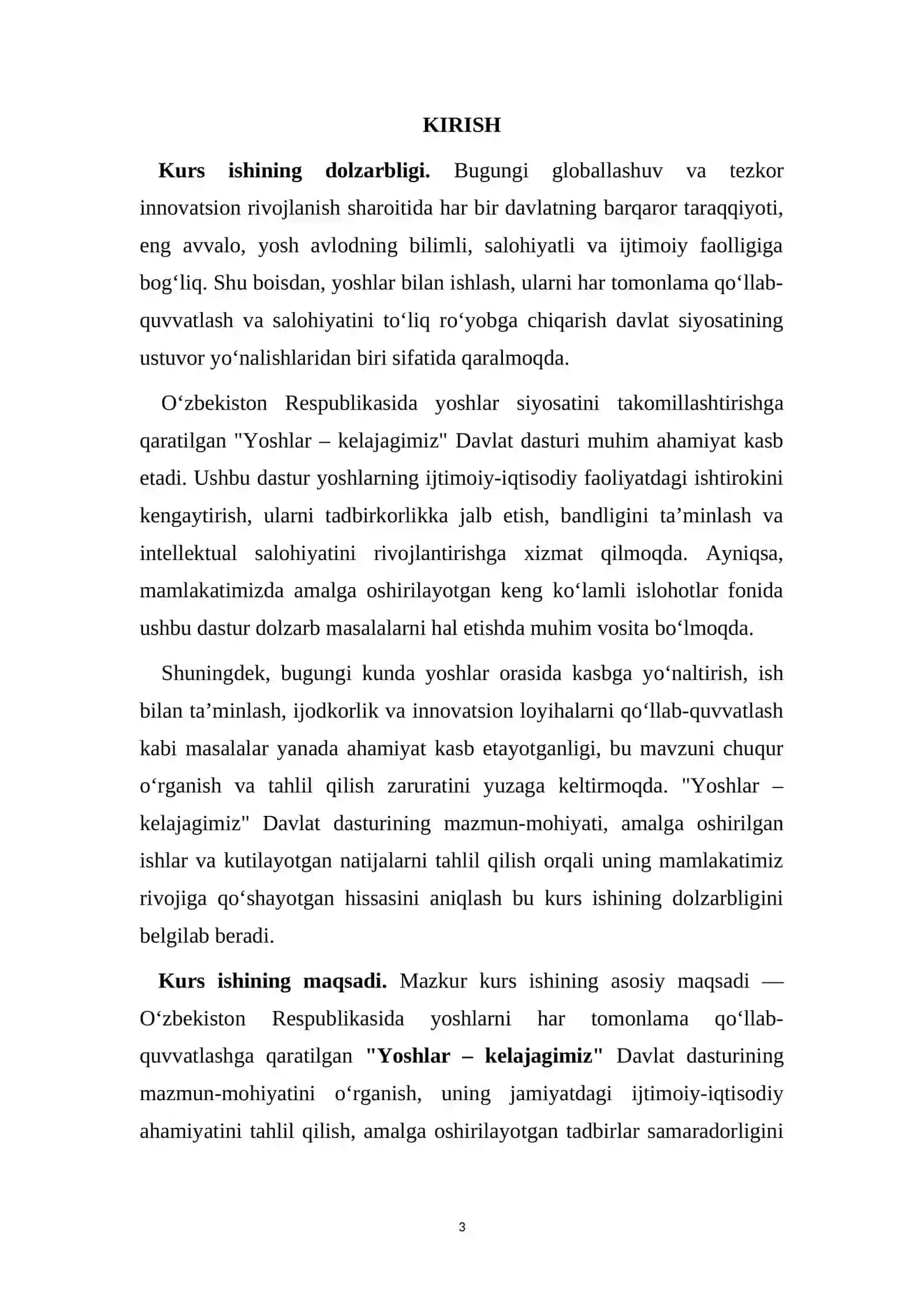 "Yoshlar - kelajagimiz" Davlat dasturining ahamiyati 3