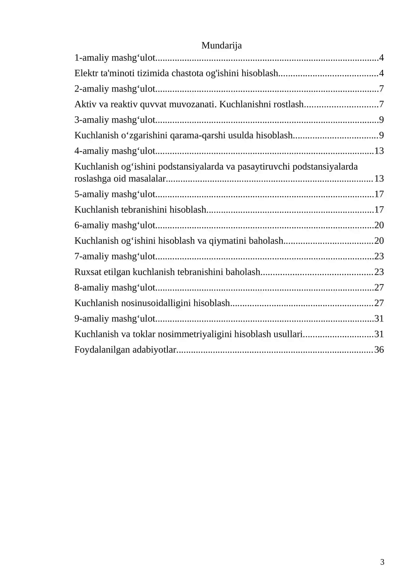 ELEKTR ENERGIYASINING SIFAT KO‘RSATKICHLARI 3