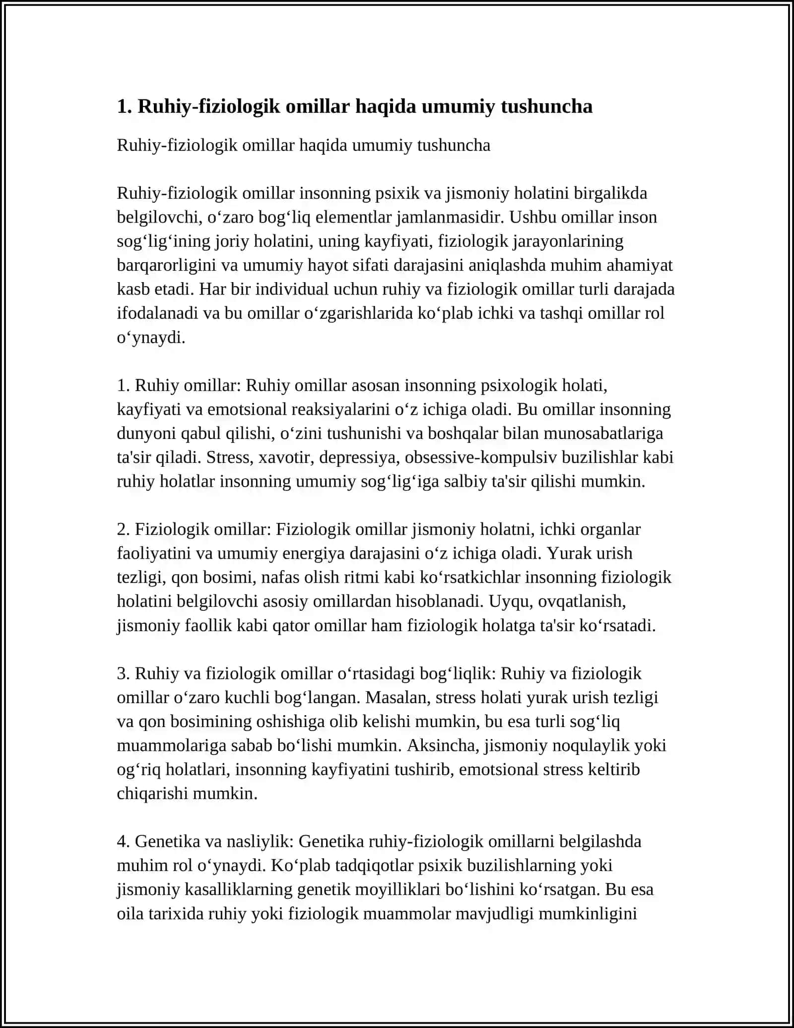 RUHIY FIZIOLOGIK OMILLARGA GIGIYENIK TA’RIF, ORGANIZMGA ULARNING ZARARLI TA’SIRINI OLDINI OLISH TADBIRLARI 3