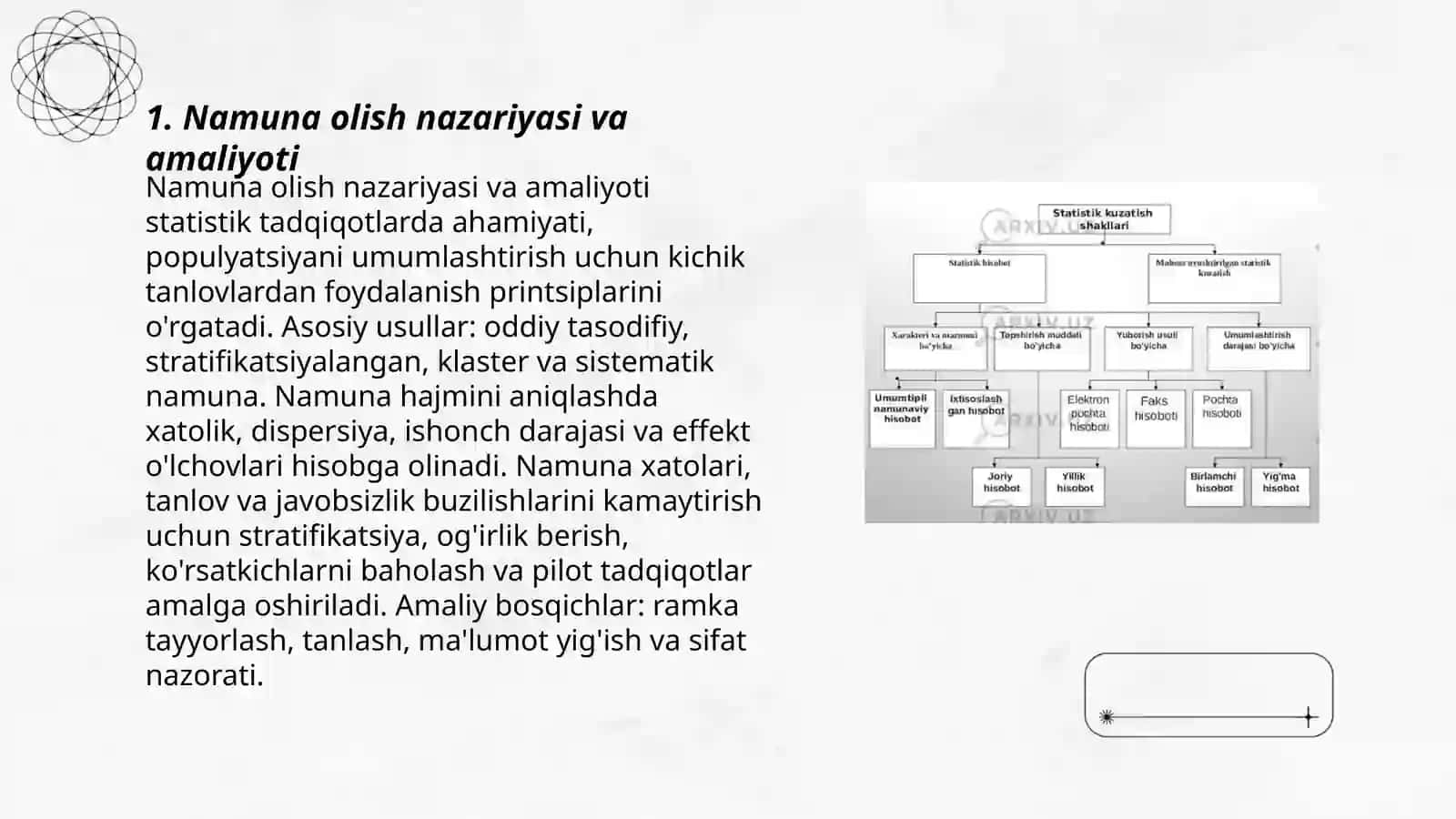 Statistik ma'lumotlarni to'plash nazariyasi va amaliyoti 3