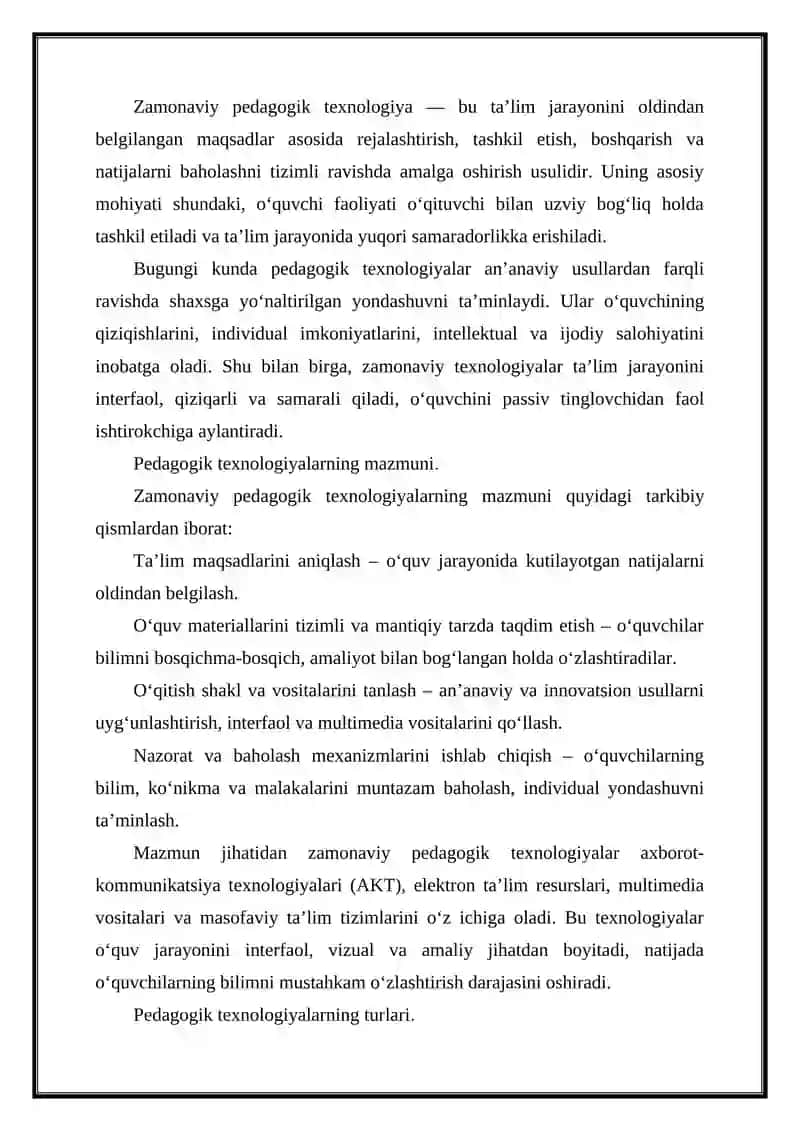 Zamonaviy pedagogika sohasida texnologiyaning mohiyati,mazmuni va metodlari 3