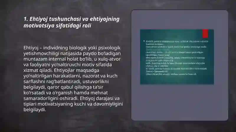 Extiyoj faollikni yuzaga keltiruvchi turtki sifatidava extiyojni o’rganishmetodlari 3