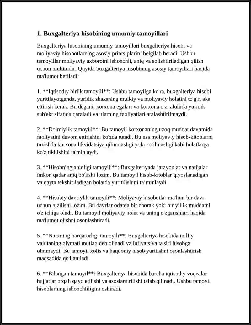 BUXGALTERIYA HISOBIDA UMUMIY QABUL QILINGAN TAMOILAR 3