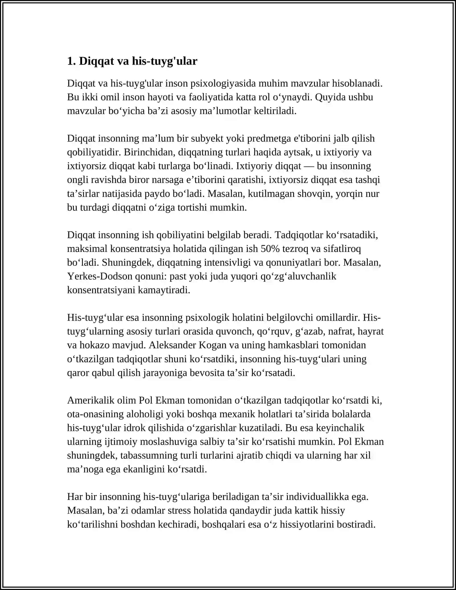 DIQQATNING BOSHQA PSIXOLOGIK JARAYONLAR BILAN TAQQOSLASH 3