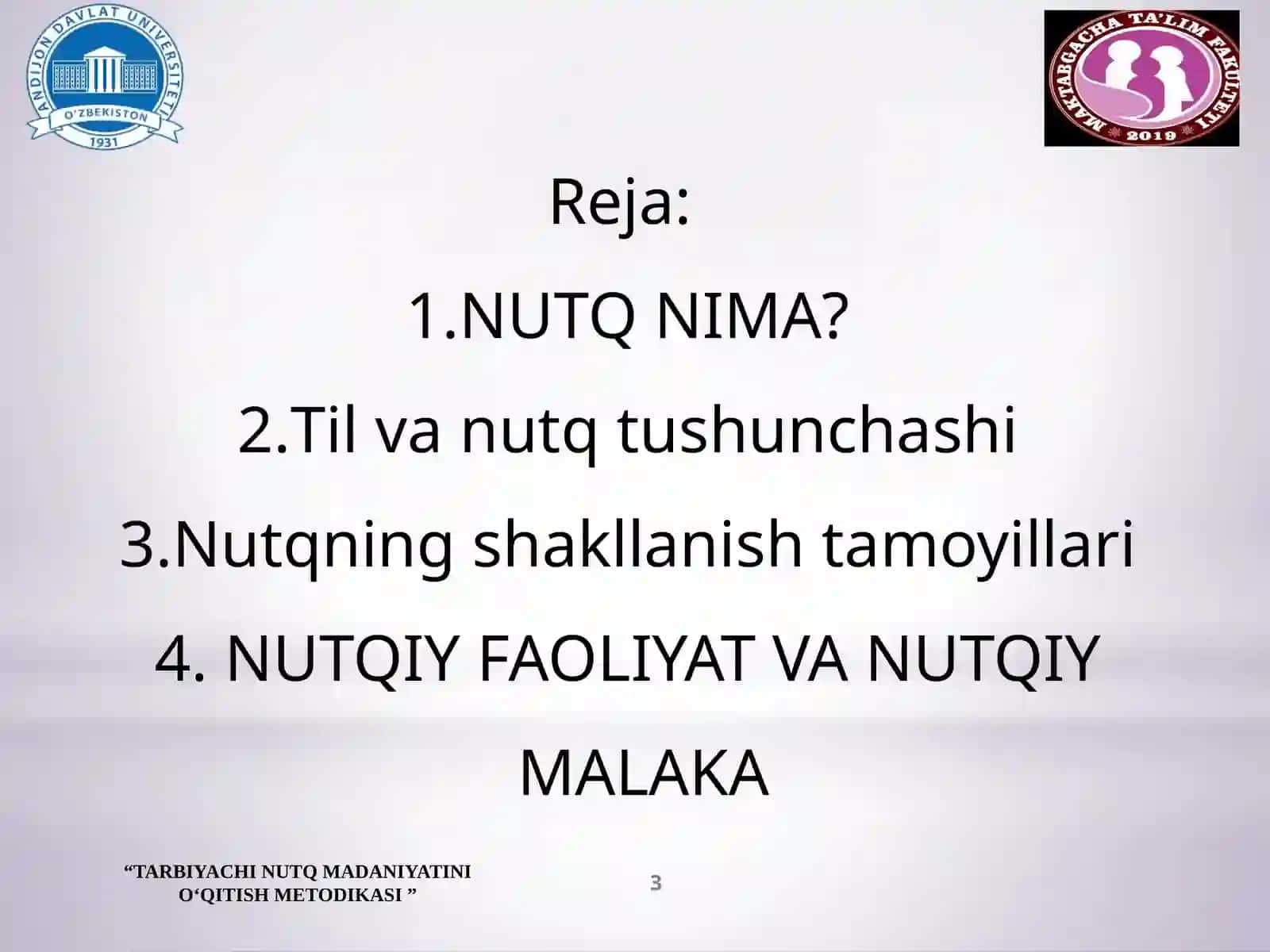 TARBIYACHI NUTQ MADANIYATINI O‘QITISH METODIKASI 3