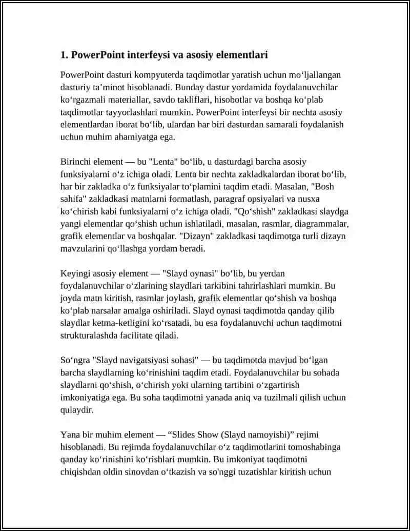 POWER POINT DASTURI SLAYD VA TAQDIMOTLAR YARATISH 3