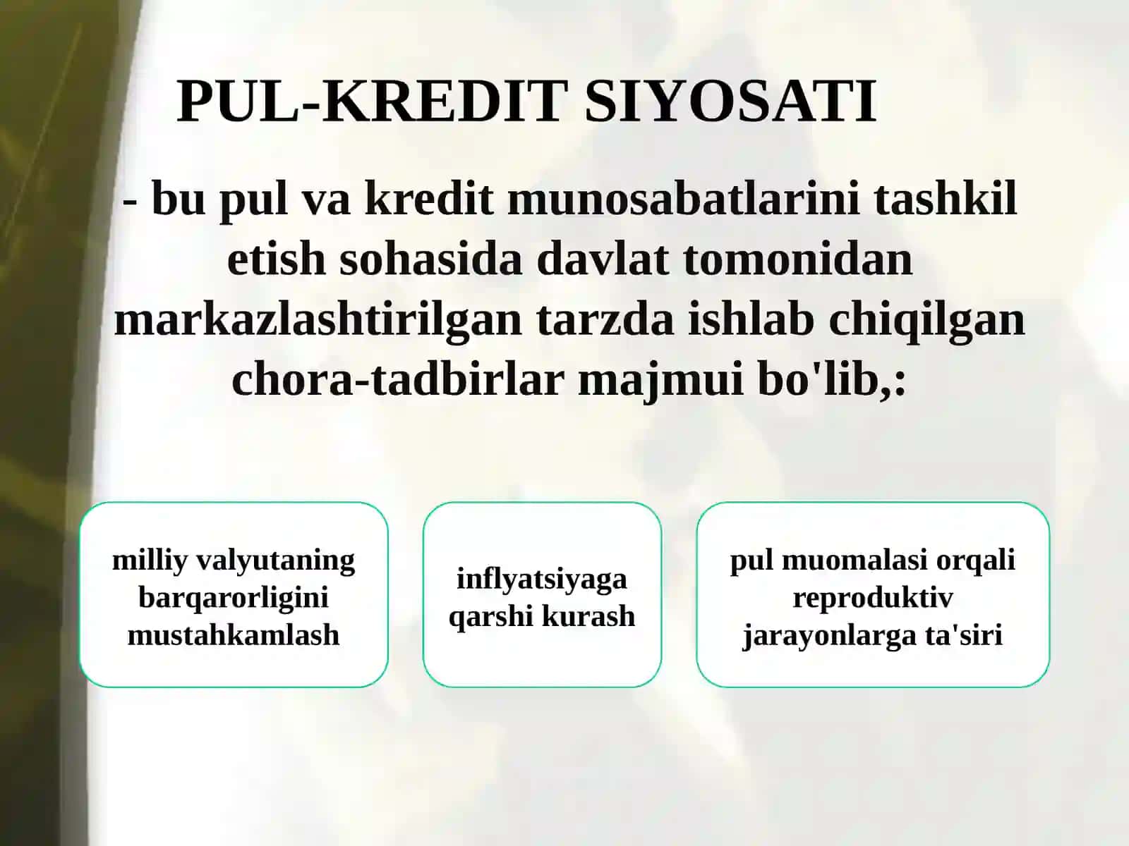 PUL-KREDIT SIYOSATI 3