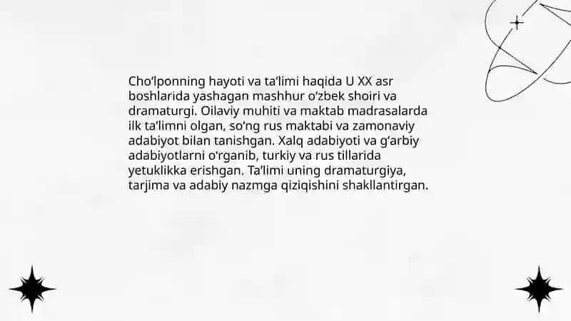 Choʻlponning hayoti va taʼlimi 3
