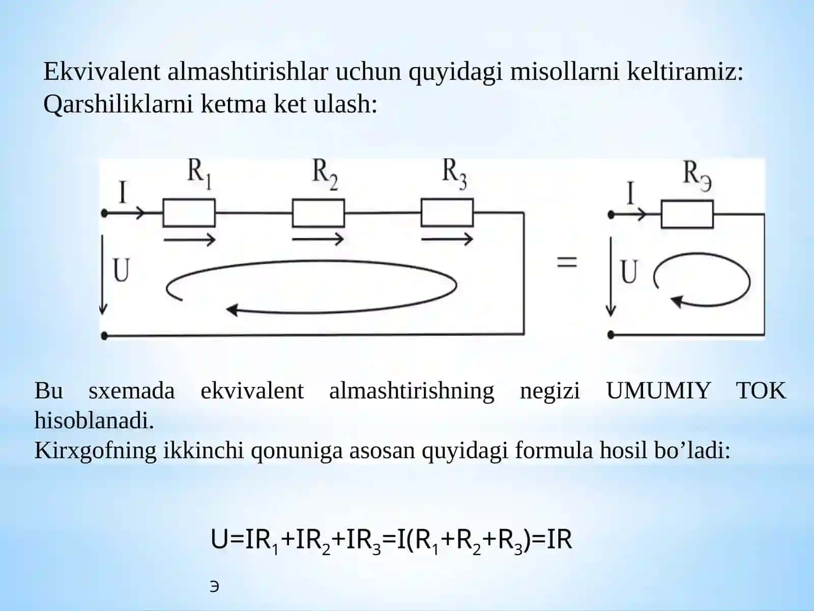 O‘zgarmas tok elektr zanjirlarini hisoblash 3