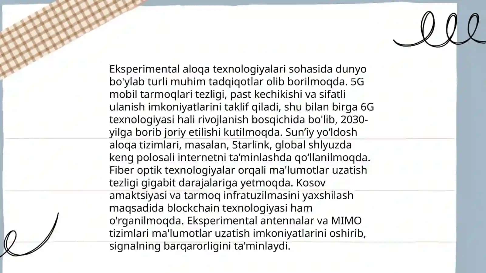 Eksperimental aloqa texnologiyalari 3
