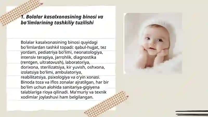 Bolalar kasalxonasining tuzilishi 3