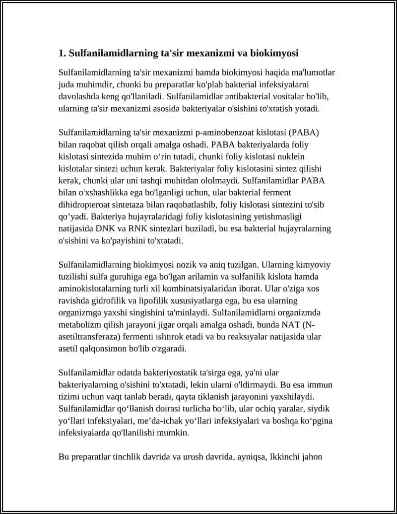 ANTIBIOTIKLAR SULFANILAMID VA NITROFURAN PREPARATLAR 3