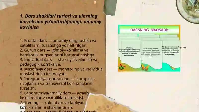 Dars shakllari, darsning korreksion yoʻnaltirilganligi 3
