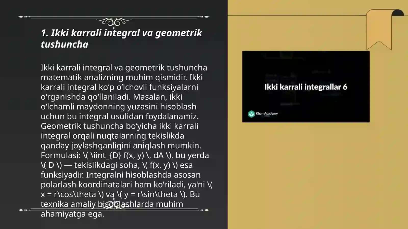 Ikki karrali integralning tadbiqlari 3