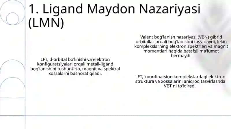 Kimyoviy bogʻlanish tabiati VBN va KMN nazariyalarini ôrni va roli 3