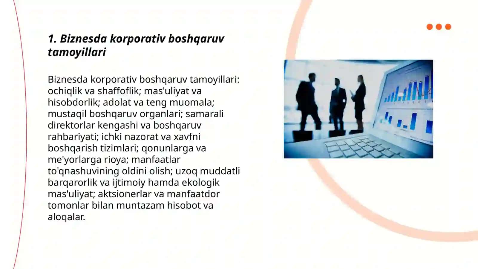 Biznesda korporativ boshqaruv tamoyillari 3